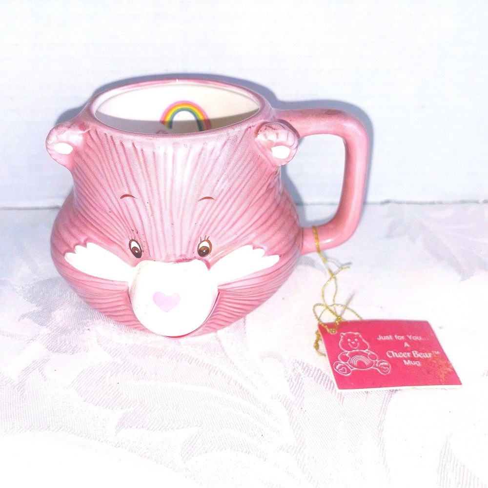 Vintage 1984 Care Bears Cheer Bear Ceramic 3D Mug with Original Tag